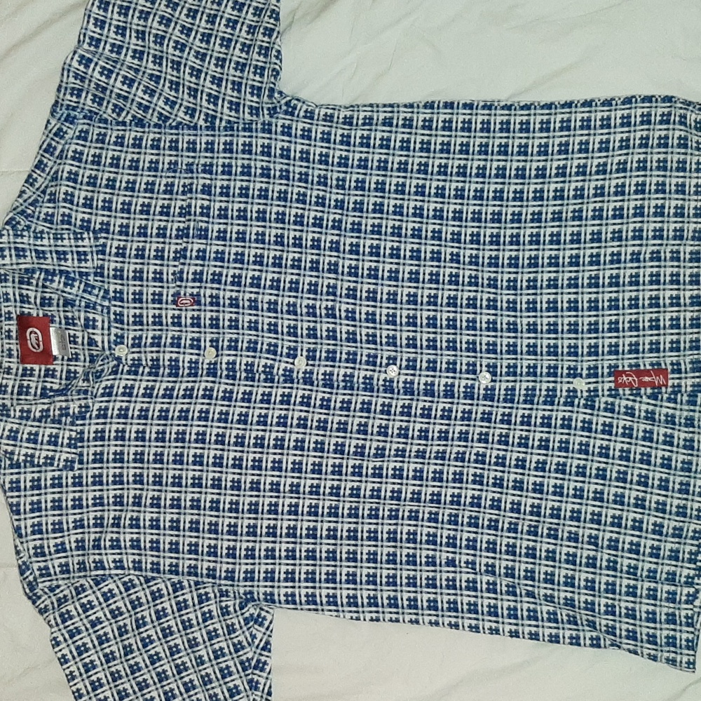 Ecko Blue & white men's button down. Size L. Like new
